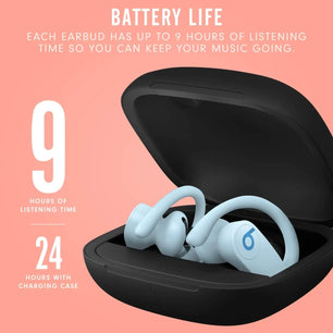 Powerbeats Pro Wireless Earbuds - Apple H1 Headphone Chip, Class 1 Bluetooth Headphones, 9 Hours of Listening Time, Sweat Resistant, Built-In Microphone - Glacier Blue