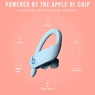 Powerbeats Pro Wireless Earbuds - Apple H1 Headphone Chip, Class 1 Bluetooth Headphones, 9 Hours of Listening Time, Sweat Resistant, Built-In Microphone - Glacier Blue